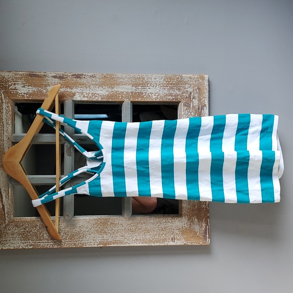 NWT Wicked Weasel Sailor dress in striped teal. Size Large